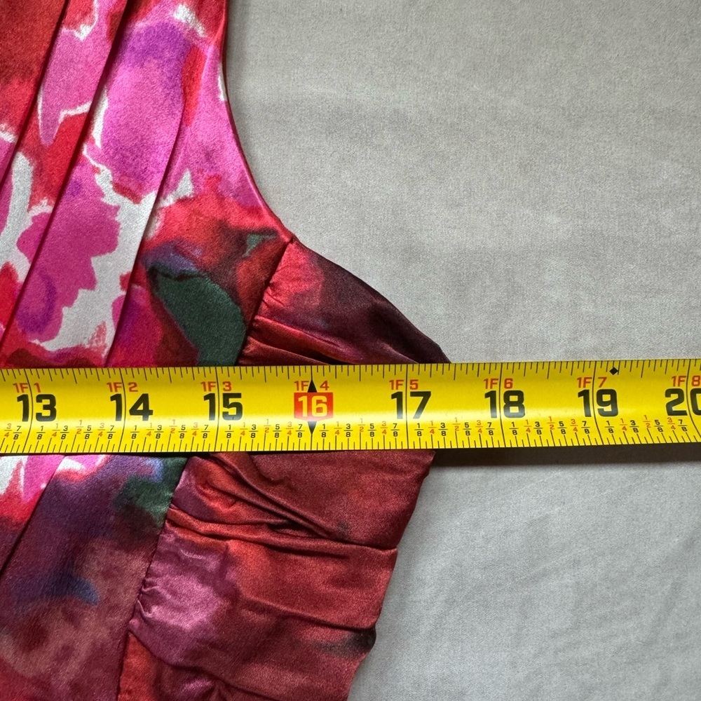 Banana Republic Silk Cocktail Dress Watercolor Wedding Guest Womens Size 8P Red - Picture 7 of 11